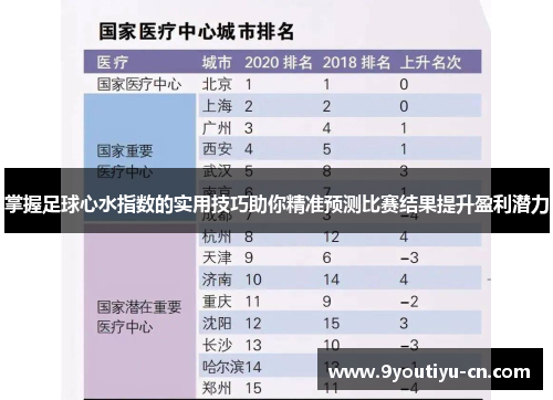 掌握足球心水指数的实用技巧助你精准预测比赛结果提升盈利潜力
